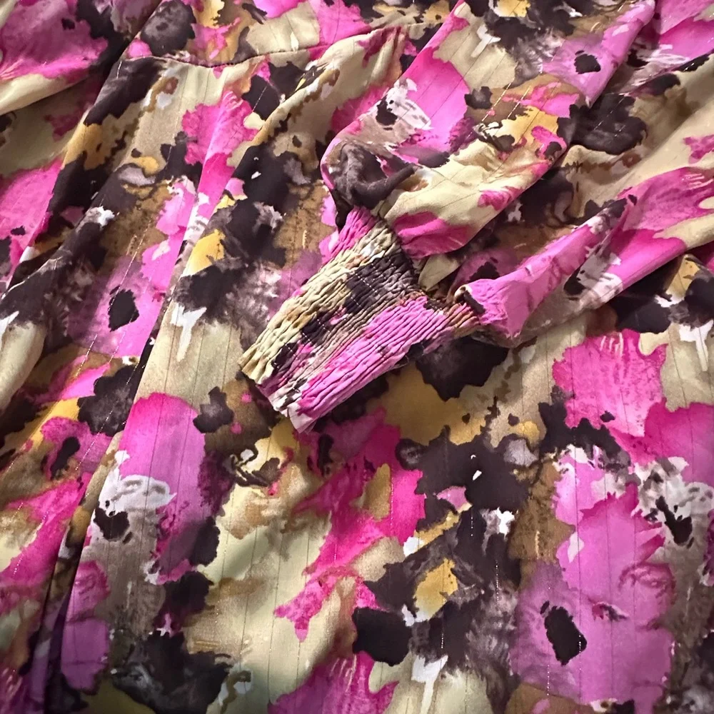 Umgee Pink and Brown Floral Dress - Picture 3 of 5